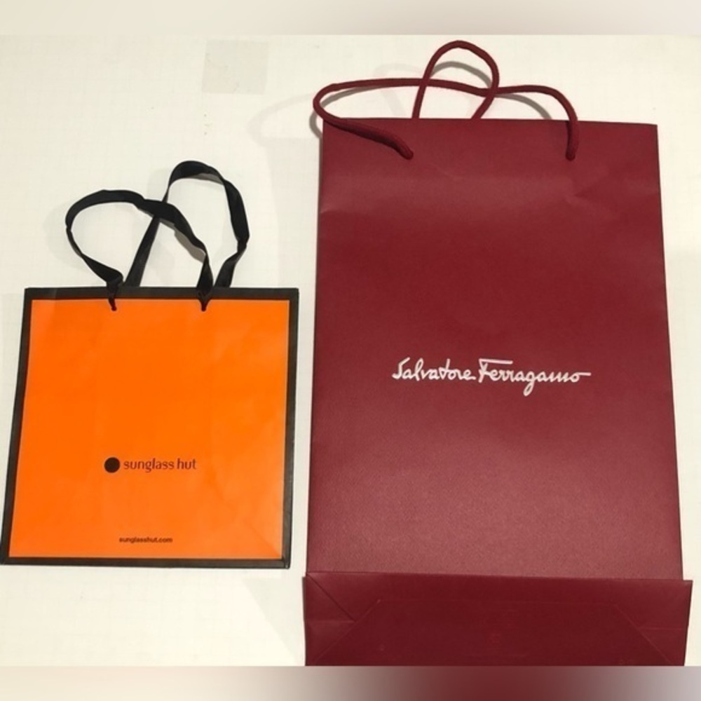 Lot of Salvatore Ferragamo & Sunglass Hut Paper Shopping Bag